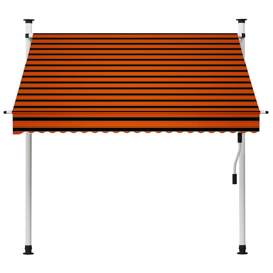 Toldo Manual Retráctil Naranja Y Marrón 200 Cm_0