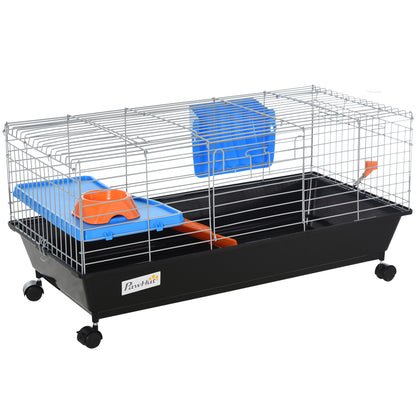 Pawhut Jaula Roedores Pequeños Con Ruedas Comedero Bebedero Y Rampa 89x44x43_0