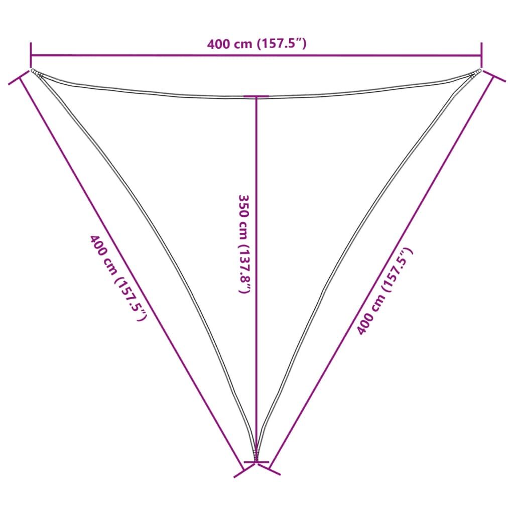 Vidaxl Toldo De Vela Triangular Tela Oxford Blanco 4x4x4 M_2