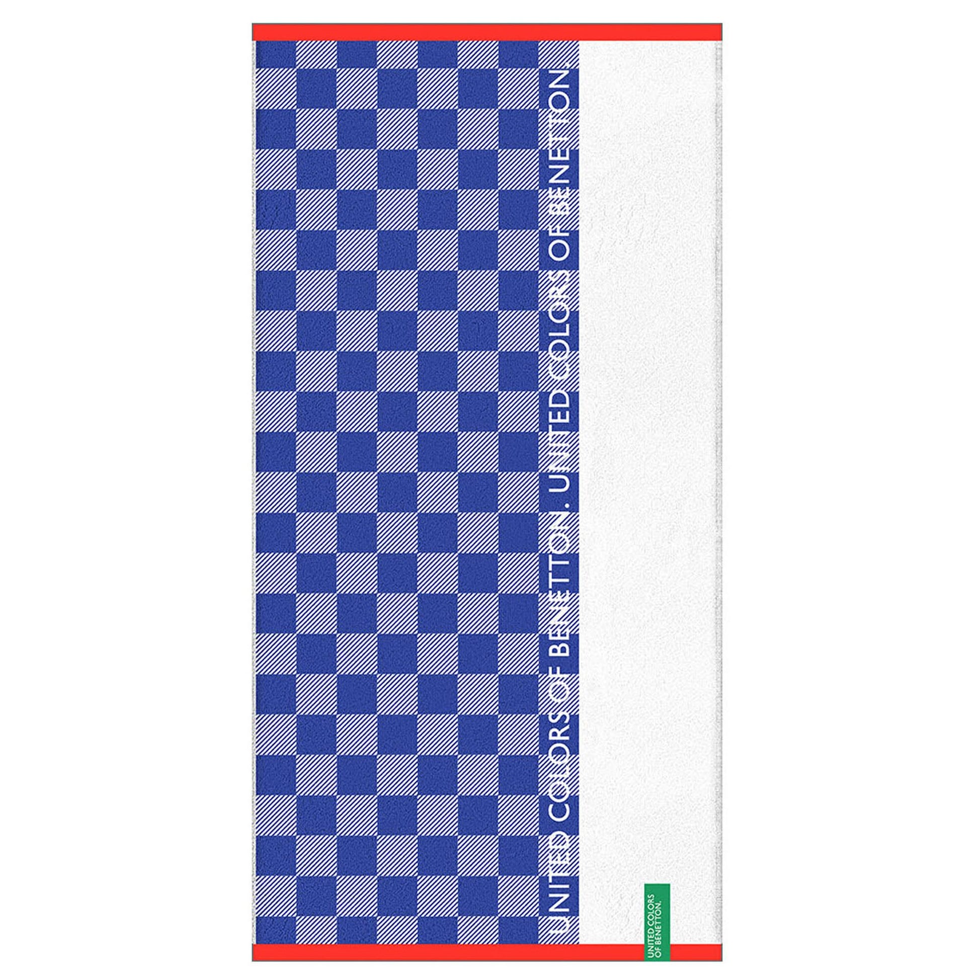 Toalla De Playa De Niño 70x140cm 450gsm 100% Algodón Azul Cuadros Kids_0