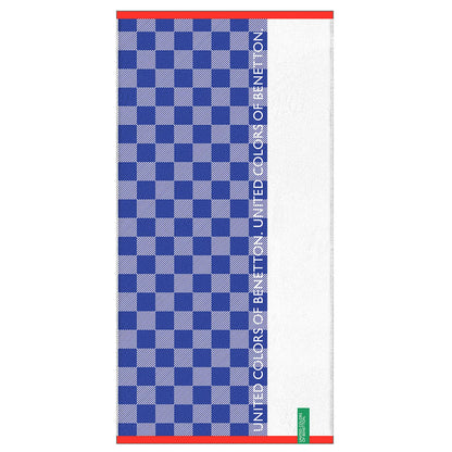 Toalla De Playa De Niño 70x140cm 450gsm 100% Algodón Azul Cuadros Kids_0