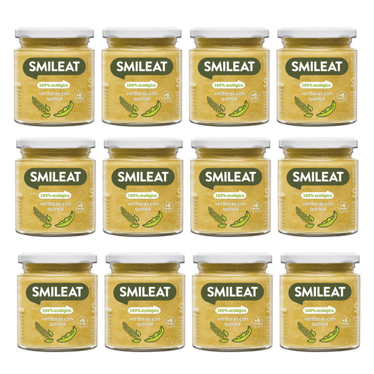 Pack 12x Tarrito de Verduras con Quínoa Ecológico Smileat, 230g