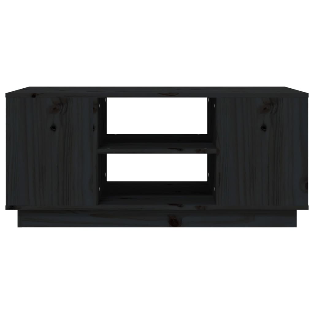Mesa De Centro De Madera Maciza De Pino Negro 90x49x40,5 Cm_3