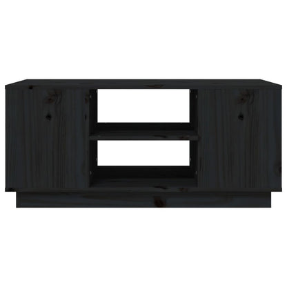 Mesa De Centro De Madera Maciza De Pino Negro 90x49x40,5 Cm_3