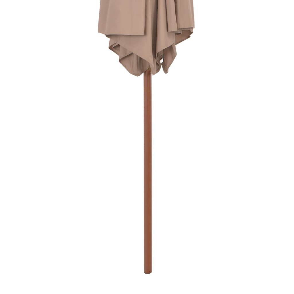 Vidaxl Sombrilla De Jardín Con Palo De Madera Gris Taupe 270 Cm_3