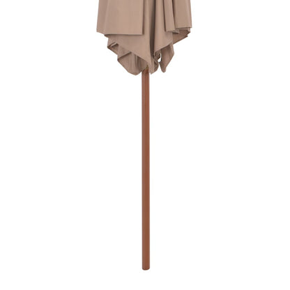 Vidaxl Sombrilla De Jardín Con Palo De Madera Gris Taupe 270 Cm_3