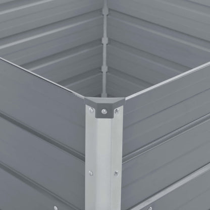 Jardinera Elevada De Acero Galvanizado Gris 100x100x45 Cm_3