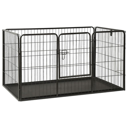Vidaxl Corral Para Perros Cachorros Acero 123x77,5x74,5 Cm_0