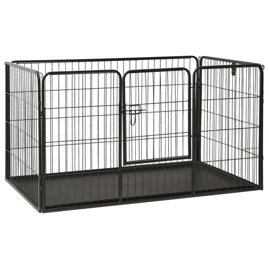 Vidaxl Corral Para Perros Cachorros Acero 123x77,5x74,5 Cm_0