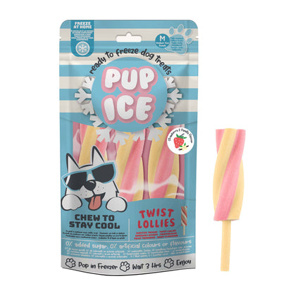 Helado Snack Para Perro Polo Twist De Fresa Y Vainilla 3 Uds (102g) X 9 Bolsas Pup Ice.