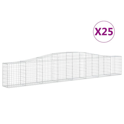 Cestas De Gaviones 25 Uds Forma De Arco Hierro 400x30x60/80 Cm_0
