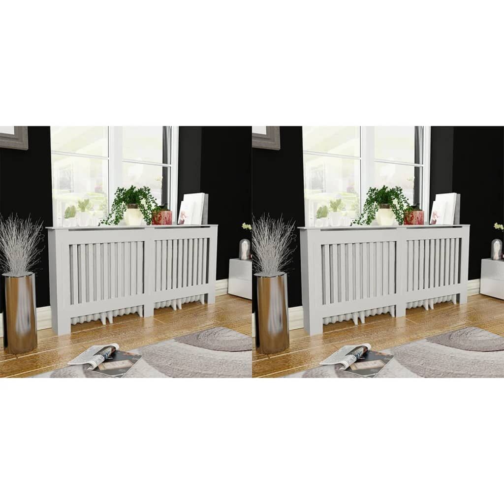 Vidaxl Cubiertas Para Radiador 2 Unidades Mdf Blanco 172 Cm_1