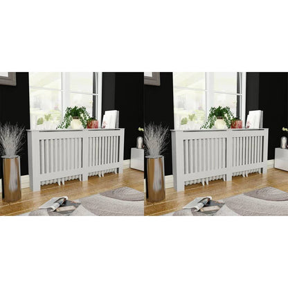 Vidaxl Cubiertas Para Radiador 2 Unidades Mdf Blanco 172 Cm_1