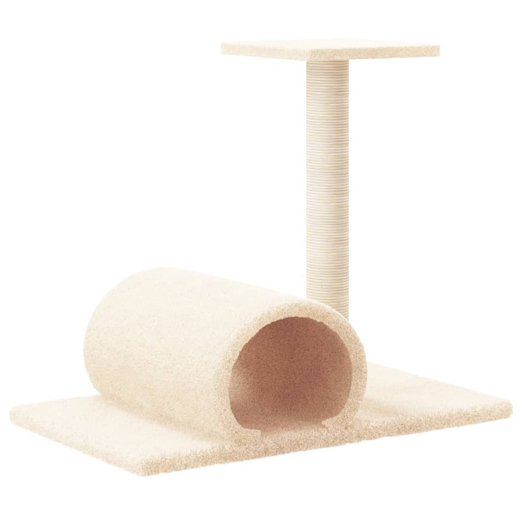 Vidaxl Poste Rascador Para Gatos Con Túnel Crema 60x34,5x50 Cm_4