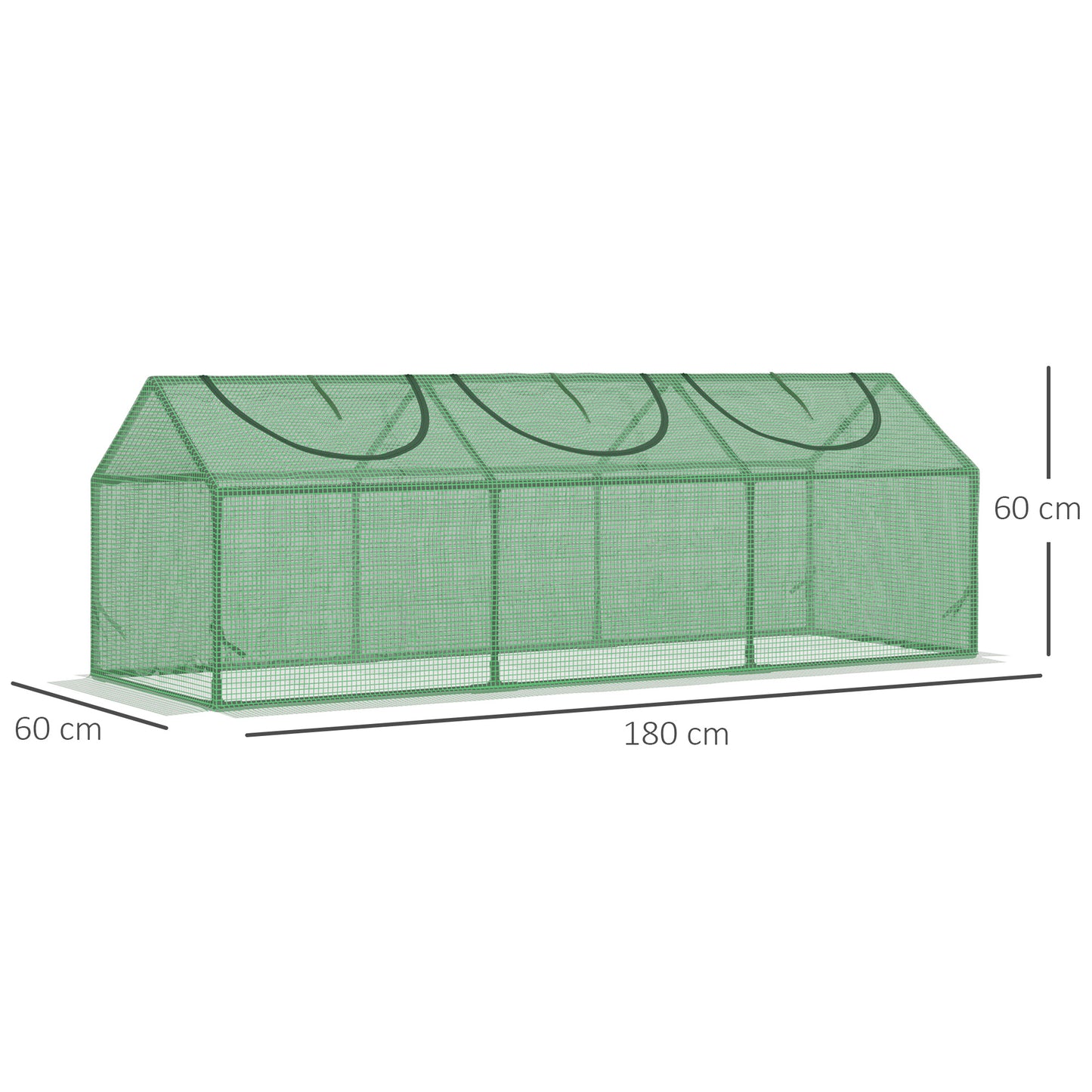 Outsunny Invernadero De Terraza 180x60x60 Cm Acero Con 3 Ventanas Verde_2