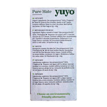 Yuyo Pure Té Mate – 20 Bolsitas Infusión Mate Bio_1