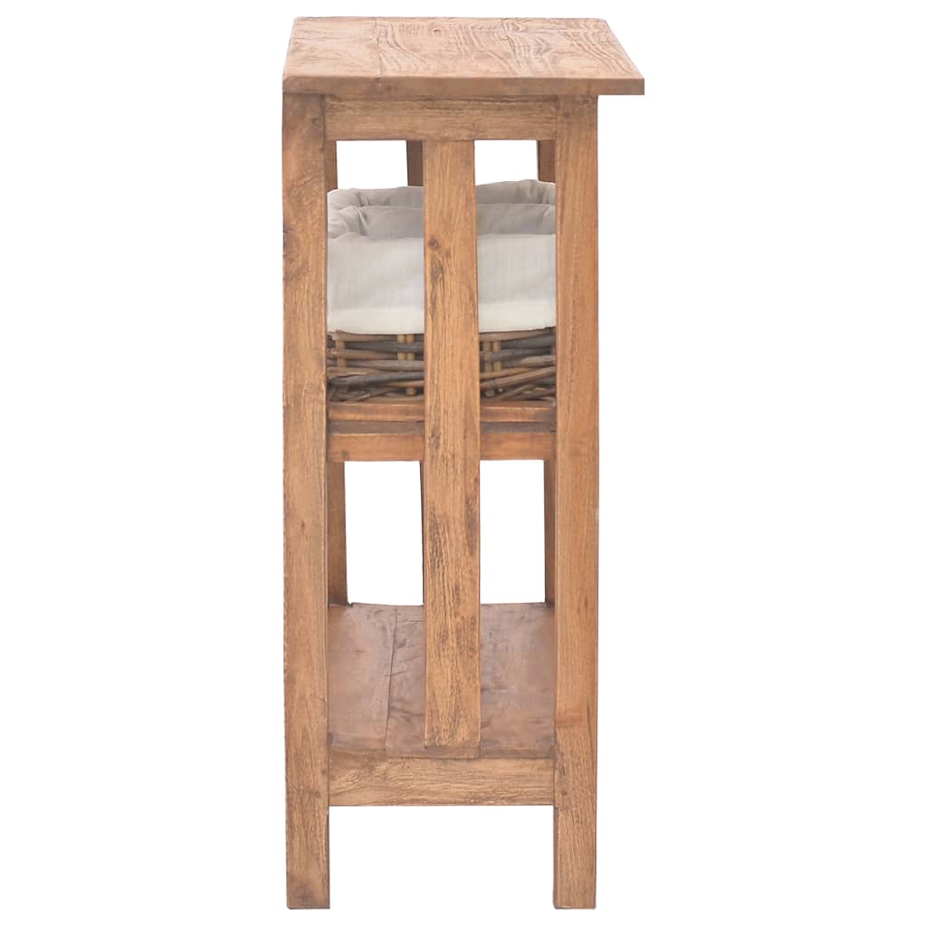 Mesa Consola De Madera Maciza De Caoba 69x28x70 Cm_1
