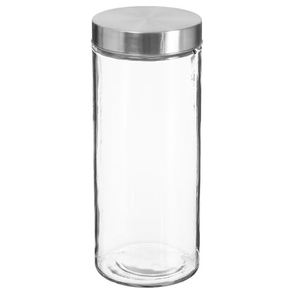 Well Home Tarro Hermético Ø11x27cm De Vidrio Y Acero Inoxidable 2l_0