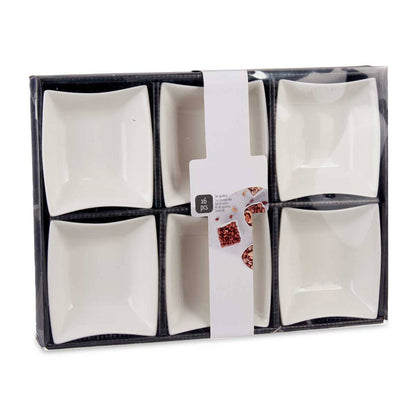 Set 6 Cuencos Porcelana Blanca Aperitivo Colección Vessia