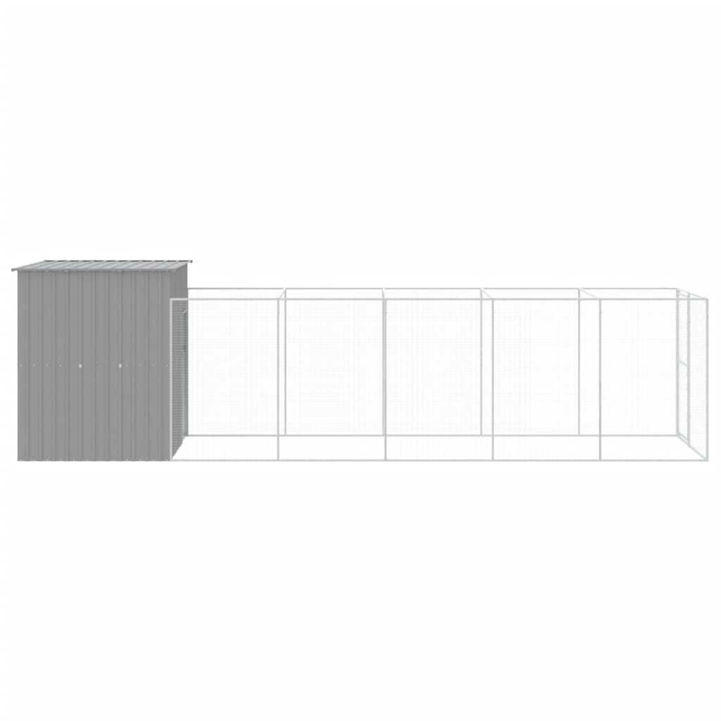 Vidaxl Caseta Perros Corral Acero Galvanizado Gris Claro 165x659x181cm_3