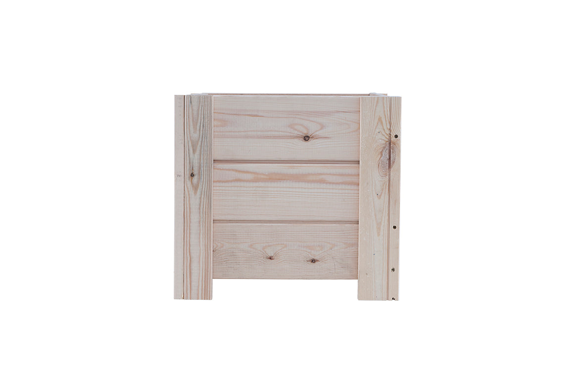 Macetero Elche Cuadrado De Madera Natural De 40 X 40 X 36 Cm 30l Para Interior, Incluye Bolsa Geotextil_2