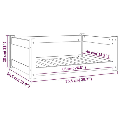 Vidaxl Cama Para Perros Madera Maciza De Pino 75,5x55,5x28 Cm_2