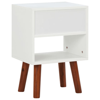 Mesita De Noche De Madera Maciza De Acacia 40x30x57 Cm_2
