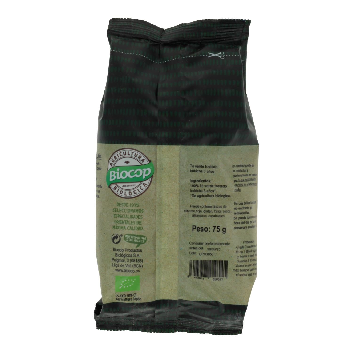 Té Verde Tostado Kukicha 3 años Biocop, 75 g