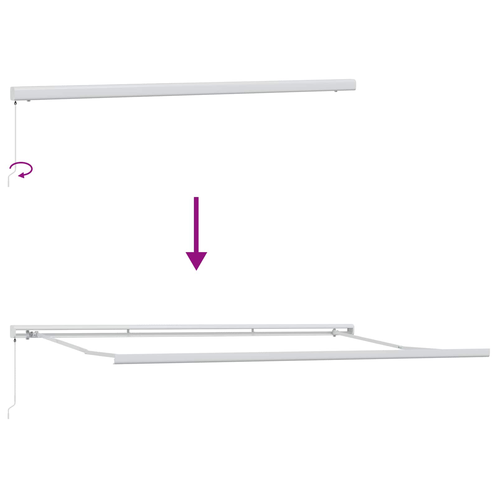 Toldo Retráctil Verde Y Blanco 500 X 300 Cm Lona Y Aluminio_4
