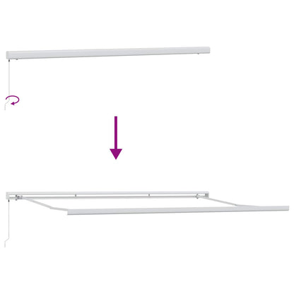 Toldo Retráctil Verde Y Blanco 500 X 300 Cm Lona Y Aluminio_4