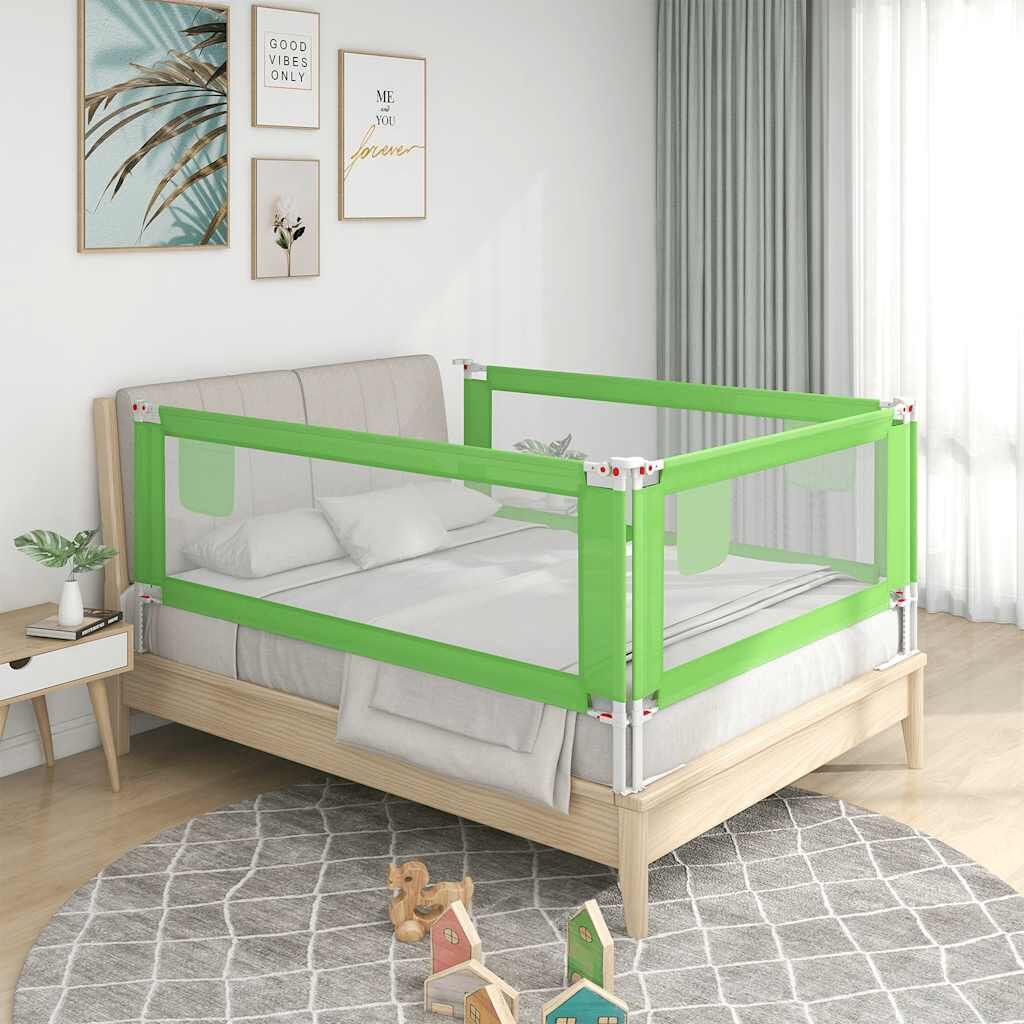 Vidaxl Barandilla De Seguridad Cama De Niño Verde Tela 190x25 Cm_1