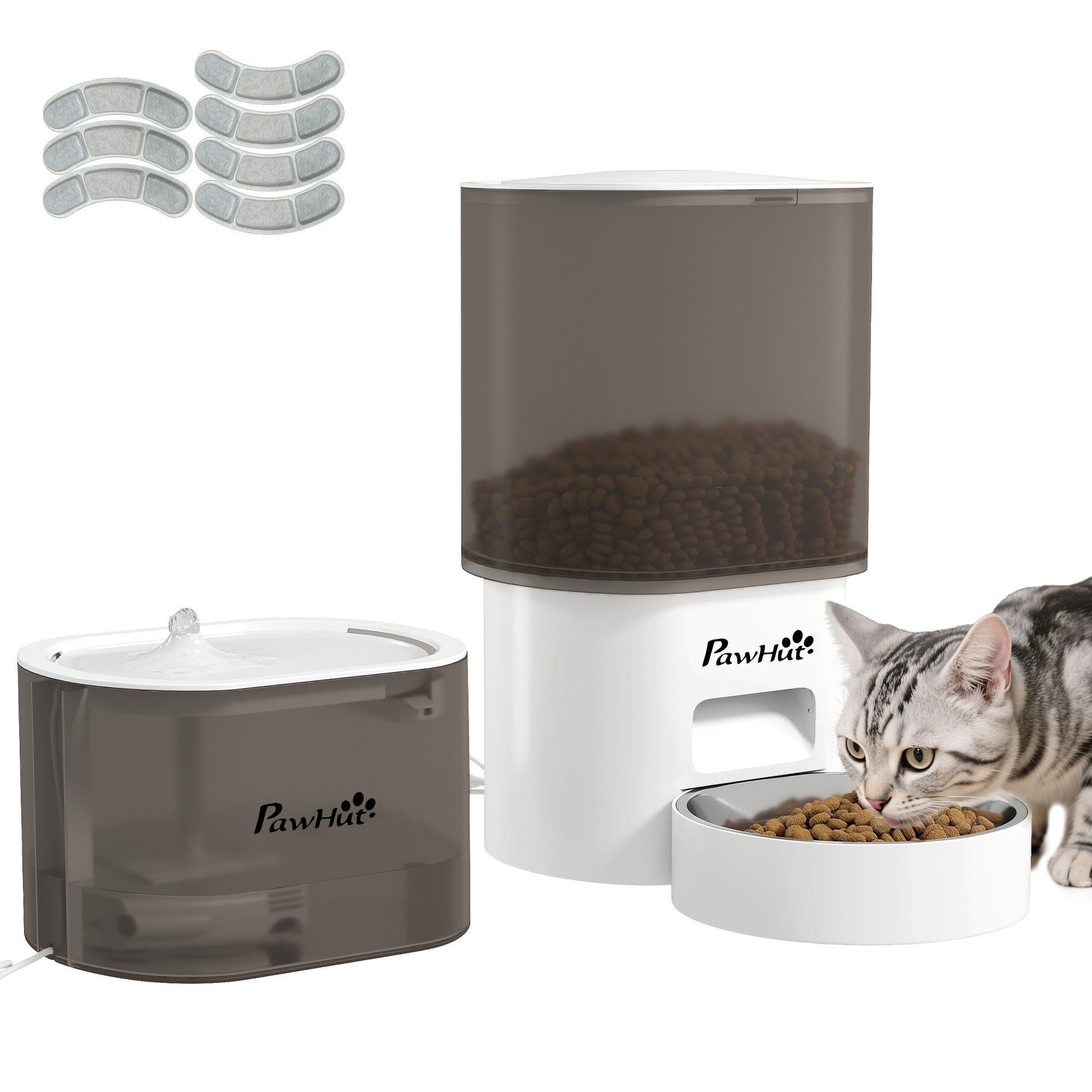 Pawhut Comedero Gato Automático De 3l Con Control De App 1-10 Comidas Al Día_0