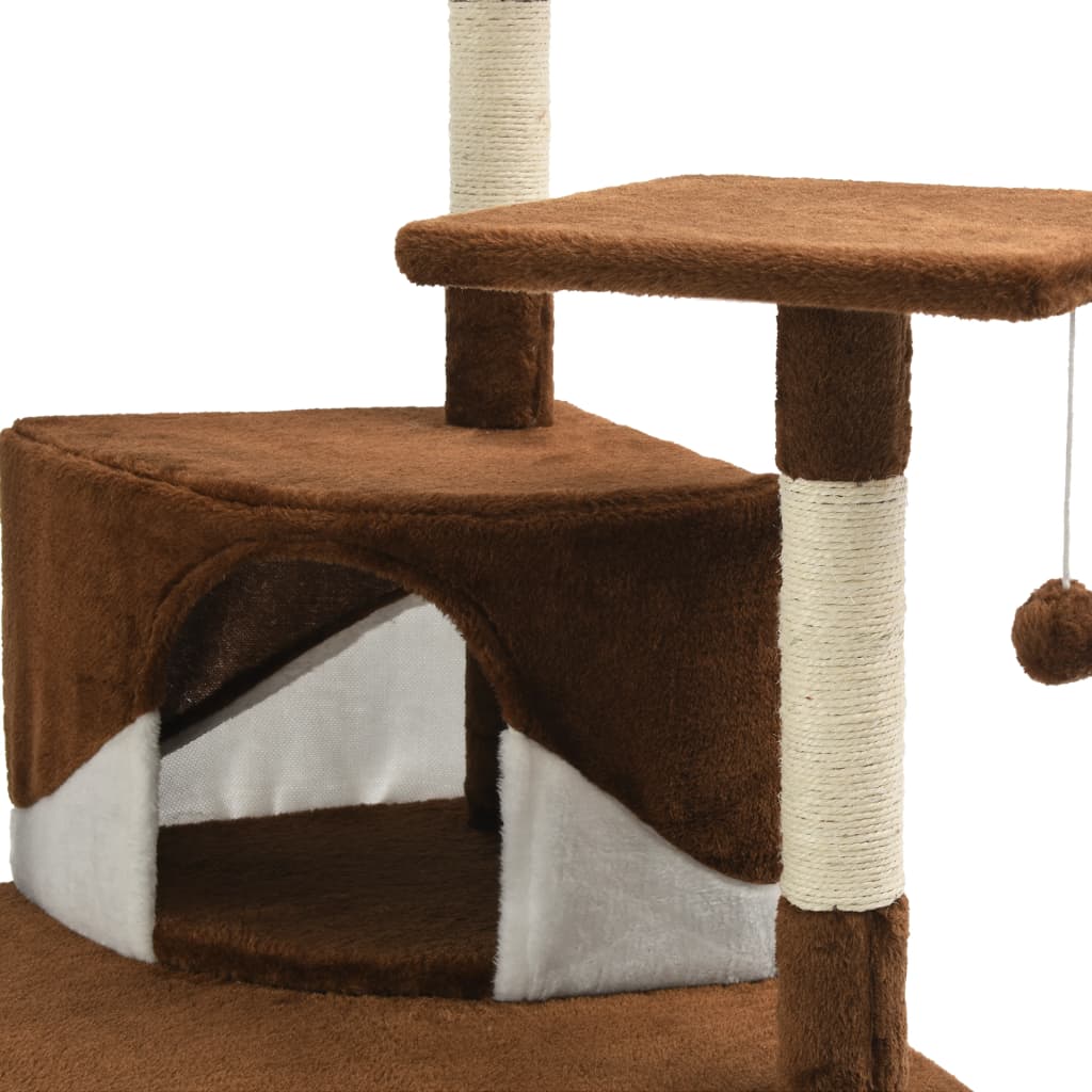 Vidaxl Rascador Para Gatos Con Poste De Sisal Marrón Y Blanco 203 Cm_5