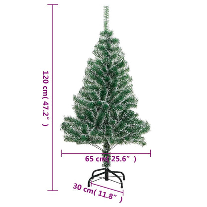 Vidaxl Árbol De Navidad Artificial Con 150 Leds Bolas Y Nieve 120 Cm_2