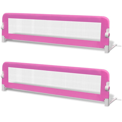 Vidaxl Barandilla De Seguridad Cama De Niño 2 Uds Rosa 150x42 Cm_0