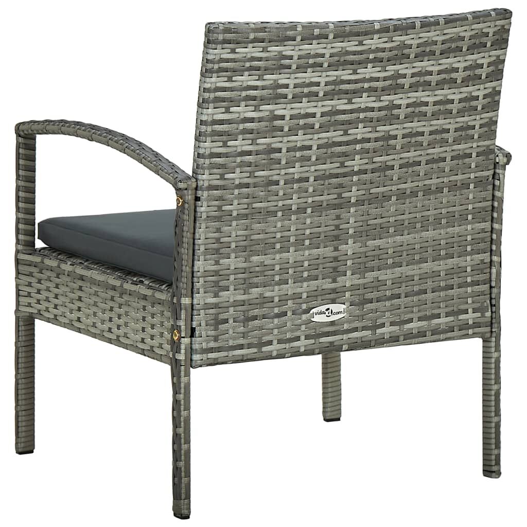 Vidaxl Silla De Jardín Con Cojín Ratán Sintético Gris_3