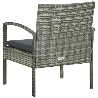 Vidaxl Silla De Jardín Con Cojín Ratán Sintético Gris_3