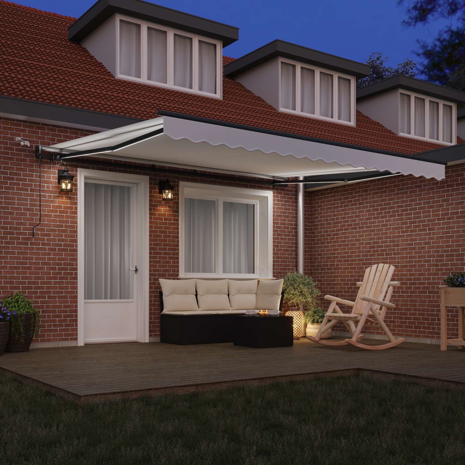 Toldo Retráctil Blanco 400 X 350 Cm Poliéster_2