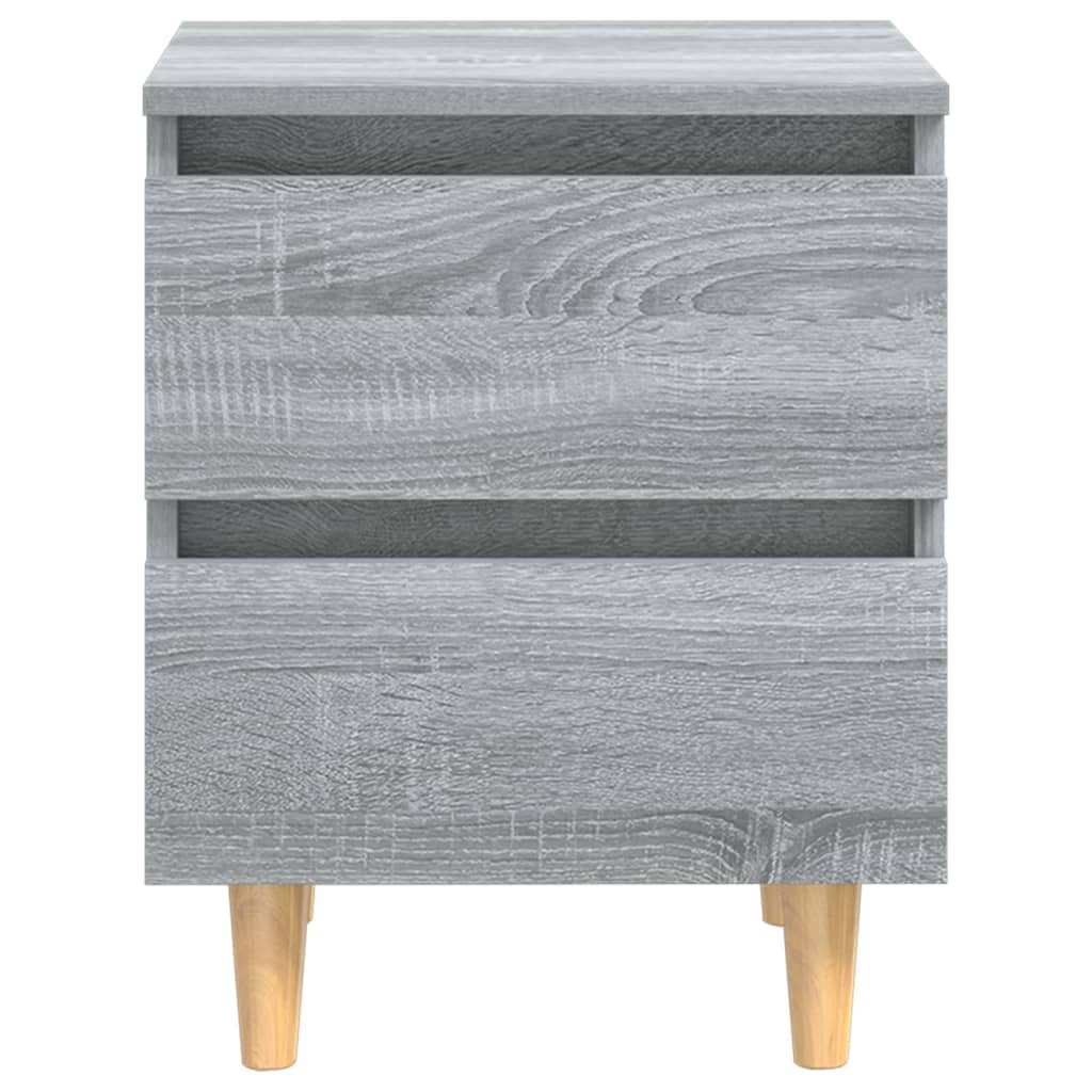 Mesitas De Noche 2 Uds Patas De Madera Gris Sonoma 40x35x50 Cm_1