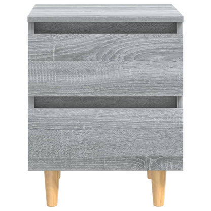 Mesitas De Noche 2 Uds Patas De Madera Gris Sonoma 40x35x50 Cm_1