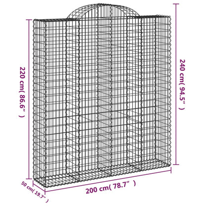 Cestas De Gaviones 5 Uds Forma De Arco Hierro 200x50x220/240 Cm_5