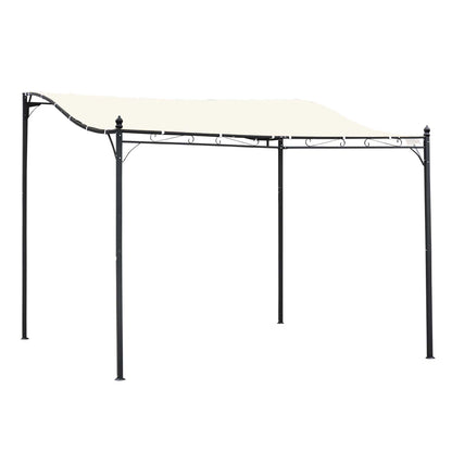 Outsunny Pérgola Gazebo Toldo De Pared Jardín Patio Terraza 3x3x2.5m_0