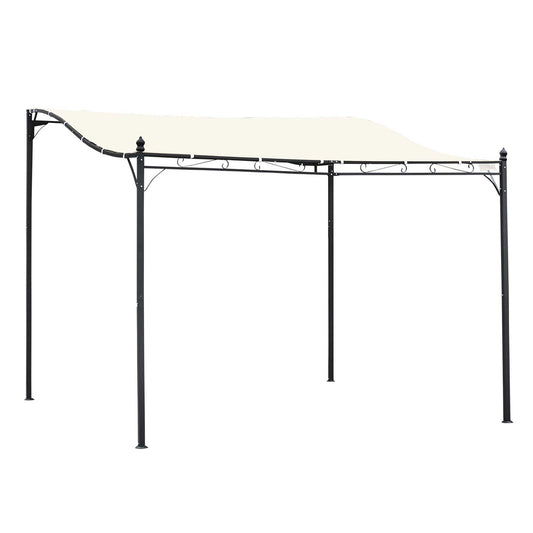 Outsunny Pérgola Gazebo Toldo De Pared Jardín Patio Terraza 3x3x2.5m_0