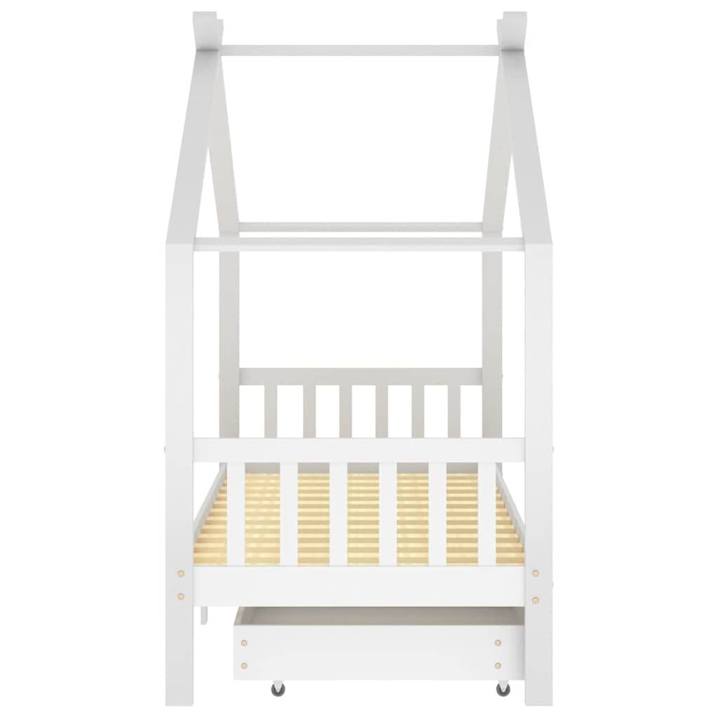 Vidaxl Estructura Cama Niños Y Cajones Madera Maciza Blanca 90x200 Cm_3