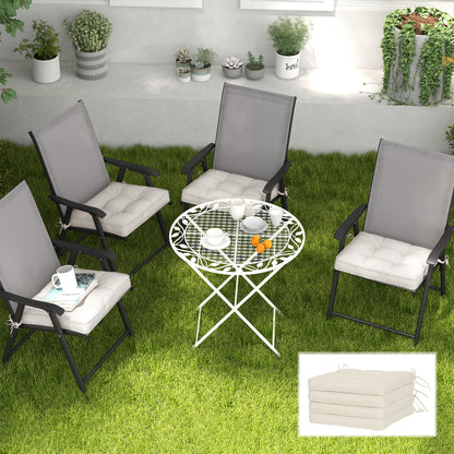 Outsunny Conjunto De Cojines Para Sillas De Comedor 42x42x5 Cm Crema_1