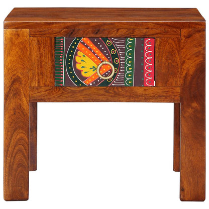 Mesita De Noche Madera Maciza De Acacia 40x40x36 Cm_0