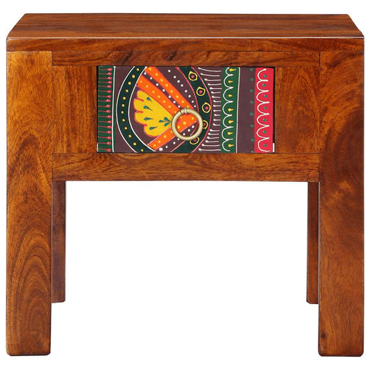 Mesita De Noche Madera Maciza De Acacia 40x40x36 Cm_0