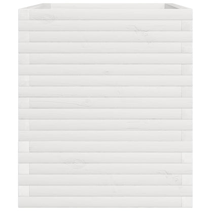Jardinera De Madera Maciza De Pino Blanca 110x60x72 Cm_5