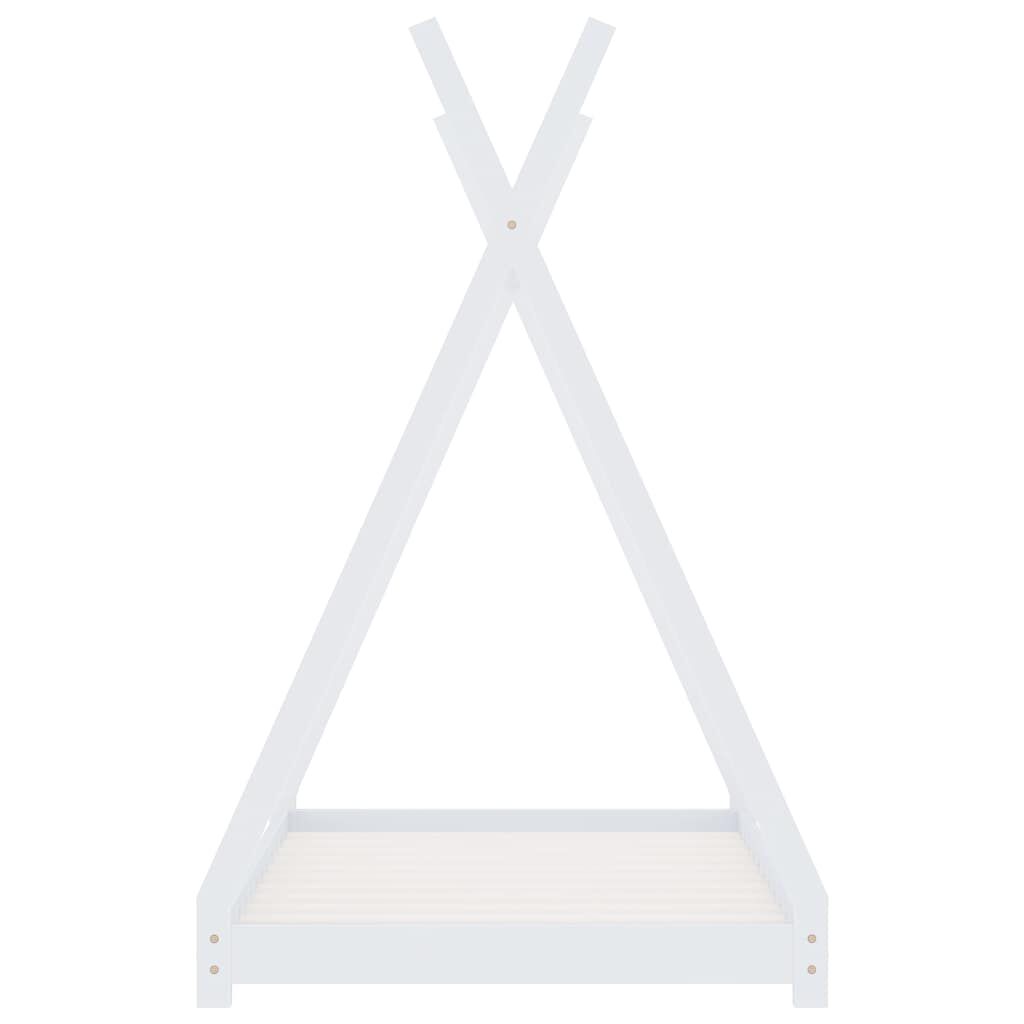 Vidaxl Estructura De Cama Infantil Madera Maciza Pino Blanco 80x160 Cm_3