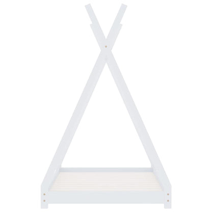Vidaxl Estructura De Cama Infantil Madera Maciza Pino Blanco 80x160 Cm_3